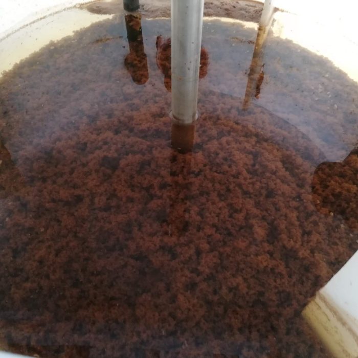 Sludge conditioning tank with polymer dosing